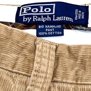 Polo Ralph Lauren Big‎ Hammond Corduroy Pants Mens 42B-30  FIT 42B X 25 in Camel